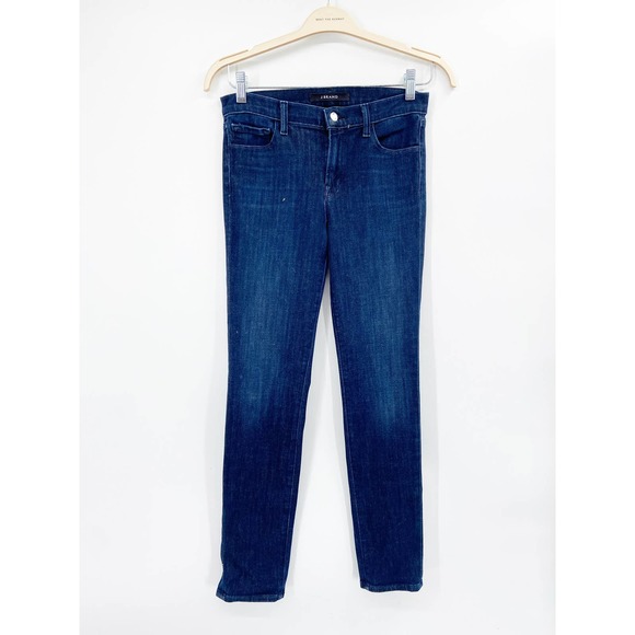 J Brand Dark Blue Wash Skinny Leg Daring Denim Jeans Size 28 - Picture 1 of 5